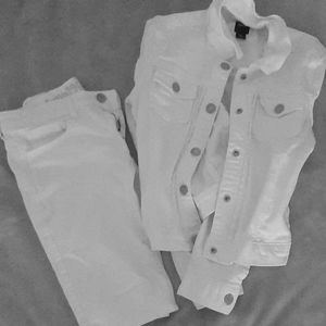 Denim shorts and denim jacket